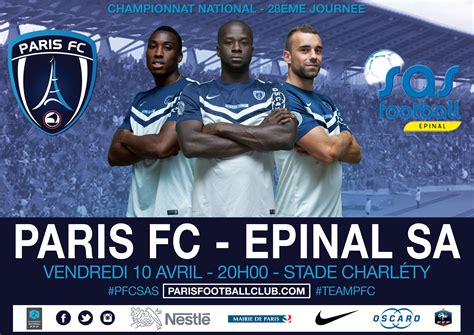 The club was founded in 1969 and competes in the ligue 2, the second level of french football. Match Paris FC - Epinal SA au Stade Charléty | Macite-u