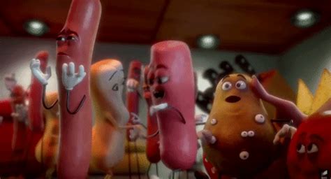 Frank (seth rogen) the sausage, brenda (kristen wiig) the hot dog bun, teresa taco and sammy bagel jr. Review 15:Sausage Party | Cartoon Amino