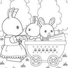 Rabbit coloring pages for kids. 51 Best Calico Critters Coloring Pages images | Sylvanian ...