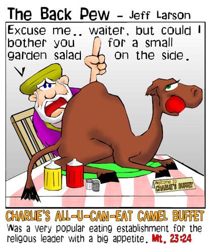 24 blind guides, who strain out the gnat but gulp down the camel! quoted from the new world translation of the holy scriptures. Swallow a Camel | Backpew | Cartoons | Entertainment