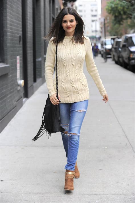 She has since been seen in a number of theatrical releases like 'unknown' and 'the garden.'. Victoria Justice in Ripped Jeans - Out in Brooklyn ...