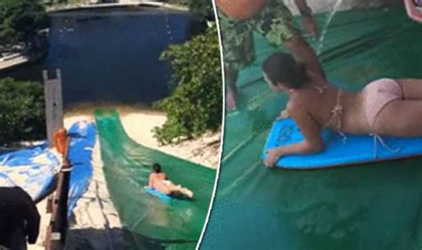As every parent knows, bathing babies is a delicate affair. You'll NEVER guess what happens to this bikini BABE next ...