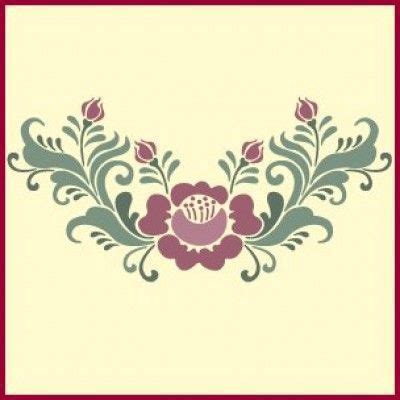 Rosemaling on lid and three sides, unpainted inside, norwegian folk museum. Rosemaling Rose 2 Stencil | Rosemaling and Kurbits ...