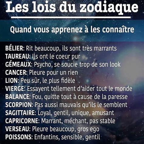 Les lois du zodiaque on Instagram: “Tout sur ton signe en bio ...