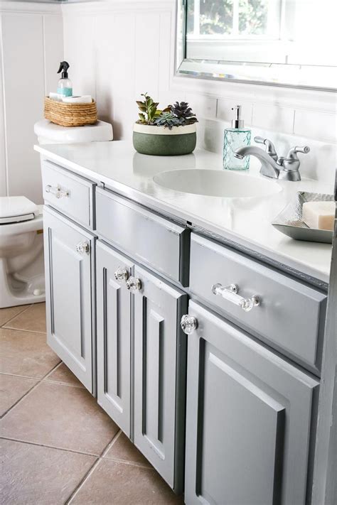 Painting bathroom cabinets is a great way to renew their look without replacement. Painted Cabinet Bathroom Update | blesserhouse.com - A ...