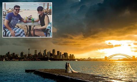Unlike flowers, fans can serve double duty on your wedding day: Newlyweds in stunning 'accidental' wedding photo in Sydney harbor come forward | Daily Mail Online