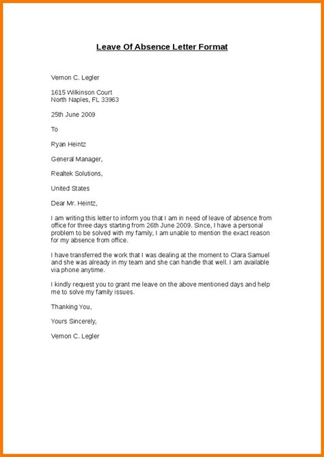 Any letter written with the aim of explaining the reasons why a request should be granted, can fall under the heading of a letter of justification. leave absence college letter format write absent school ...