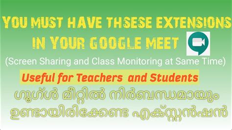 This is a quick, easy way to connect with your students via live video. Google Meet - Must have Google Chrome Extensions for ...