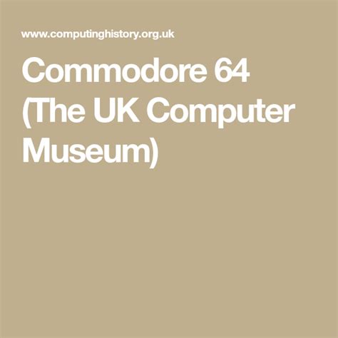 Der cbm 600 ist eine mischung zwischen den. Commodore 64 (The UK Computer Museum) | Commodore ...