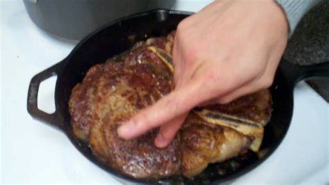 I cook them at around 134°f. How to Sear Rib-Eye Steak using Cast Iron Pan Alton Brown ...