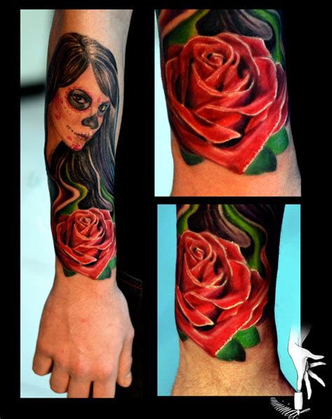 Vintage red rose tattoo free vector. day of dead rose by eminimal on DeviantArt