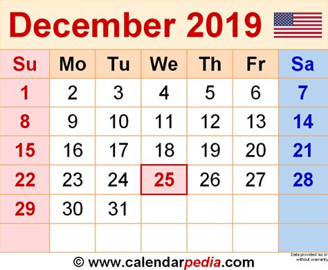 The month kept its original name from the latin word decem meaning ten which marked it as the tenth month of the. December 2019 Calendar | Templates for Word, Excel and PDF