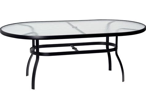 Click on the part for more description. Woodard Deluxe Aluminum 74 x 42 Oval Obscure Glass Top ...