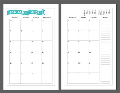 Los archivos estarán disponibles para descargar una vez que se… Printable Monthly Planner Pages 5.5 x 8.5 by ...