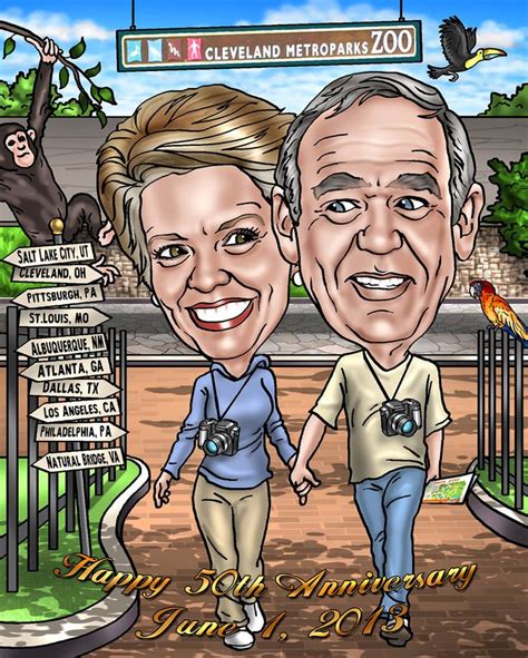 The 50th golden wedding anniversary is one of the most celebrated wedding anniversaries. 50th Anniversary Gifts - A Custom Caricature | 50th ...