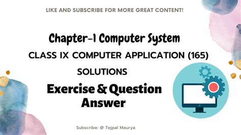 All questions have been solved in a step by step manner to you give better understanding of key concepts of computer science in ncert class 9. Class IX Computer Application || Chapter-1 Computer System ...