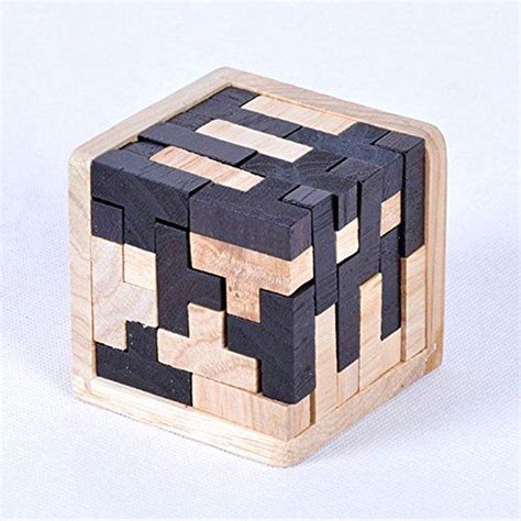 New wooden colorful geometric figures puzzle children's puzzle figure shapes building blocks count sticks. MINGZE Wooden Puzzles Brain Teaser Toy 54 T-shaped Tetris ...