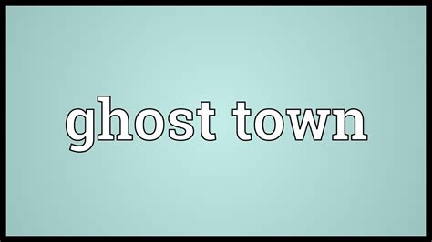 Several platforms feature one larger, bulging eye. Ghost town Meaning - YouTube