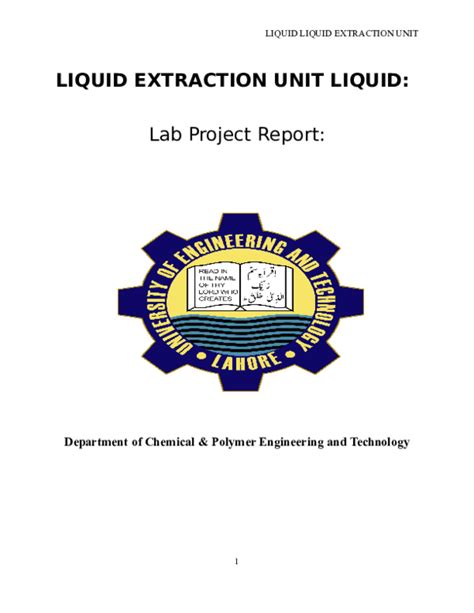 Liquid Liquid Extraction Lab Report Uitm - Liquid-liquid extraction (LLE) report - [SEGi ...