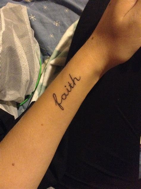 Faith hope love tattoos on the wrist. My "faith" tattoo on my outer wrist | Faith tattoo, Faith ...