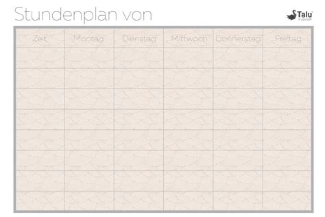 Wer zentangle muster malen möchte, kann sich von dieser sammlung inspirieren. Stundenplan zum Ausdrucken - kostenlose PDF Vorlage - Talu.de