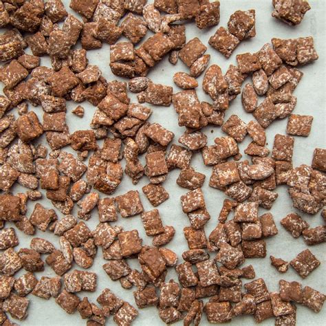 Puppy chow is thought to have originated in the midwest and was named because of its resemblance to dog kibble. Puppy Chow | Made with Rice Chex cereal, chocolate chips and almond butter, Food & Wine's sweet ...