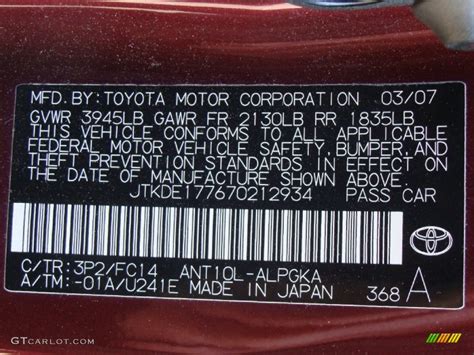 Approximate color of black cherry pearl touch up paint. 2007 tC Color Code 3P2 for Black Cherry Pearl Photo ...