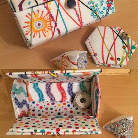 I love making these hexagonal sewing boxes with matching needle case ...