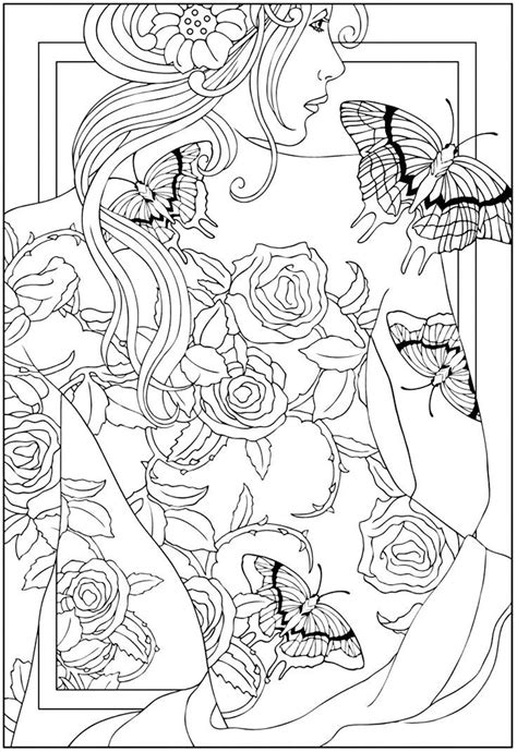 Click on any picture of mermaids and undersea world above to start coloring. Art Nouveau Butterfly Coloring Page - Coloring Home