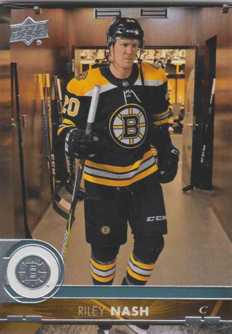 Riley nash (born march 9, 1989 in consort, alberta) is a canadian ice hockey centre, who currently plays for cornell university of ecac hockey league after playing for the salmon arm silverbacks of the bchl. Riley Nash - Boston Bruins 2017-2018 Upper Deck s2 #267