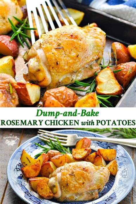 Bake chicken and potatoes 1 1/4 hours or until chicken is done (165 degrees f), stirring potatoes every 30 minutes. Dump-and-Bake Rosemary Chicken and Potatoes | Recipe ...