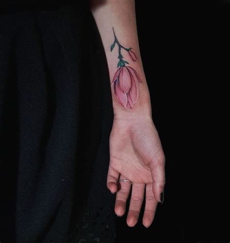 Magnolia tattoos are among a few of flower tattoos not popular as rose or lily tattoos, while most of green is always representing life, health and good luck while purple magnolias means gentle. 44 Beautiful Magnolia Tattoo Designs | TattooAdore