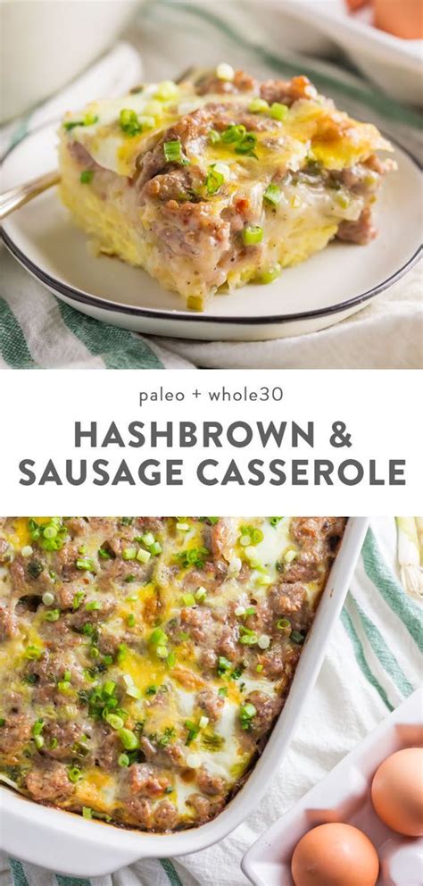 Preheat the oven to 350ºf and grease a 9″x13″ baking pan. Hash Brown and Sausage Whole30 Breakfast Casserole ...