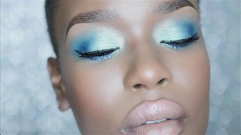 This is where the end of your brow should be. Blue Shimmery Ombre eyeshadow | Makeup tutorial - YouTube