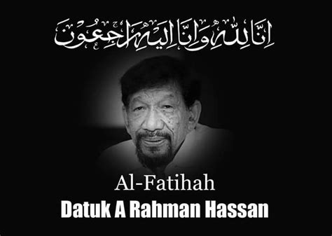 He made his name as a 60s and 70s singers who often sang songs on radio in malaysia and singapore. A. Rahman Hassan meninggal dunia