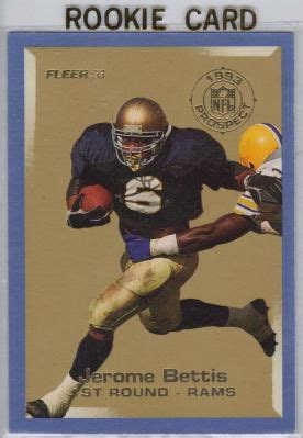 Check spelling or type a new query. JEROME BETTIS ROOKIE CARD FLEER 1993 | Cards, Sports cards ...