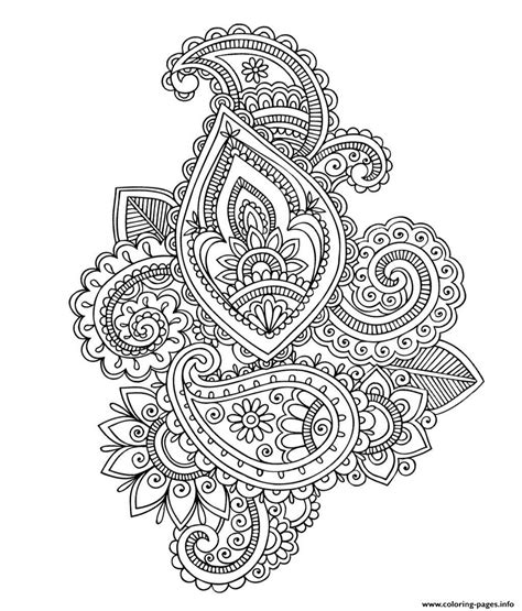 Printable coloring pages for kids and adults. Adult Paisley Cashemire Coloring Pages Printable