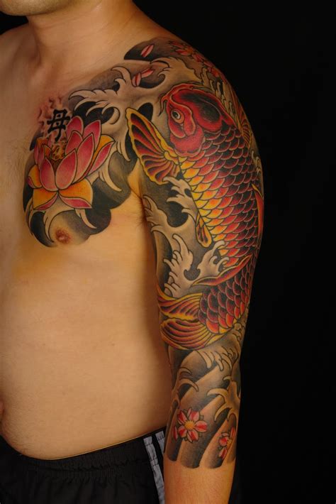 They look the best in larger, more elaborate designs such as the sleeve. SHANE TATTOOS: Japanese Koi Sleeve