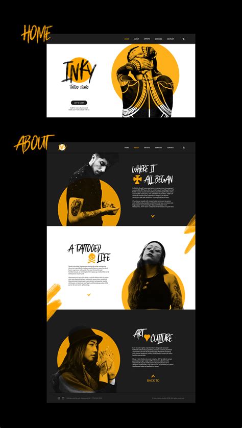 See more ideas about tattoo website, unique tattoo, website design. Inky Tattoo Studio Web design on Behance