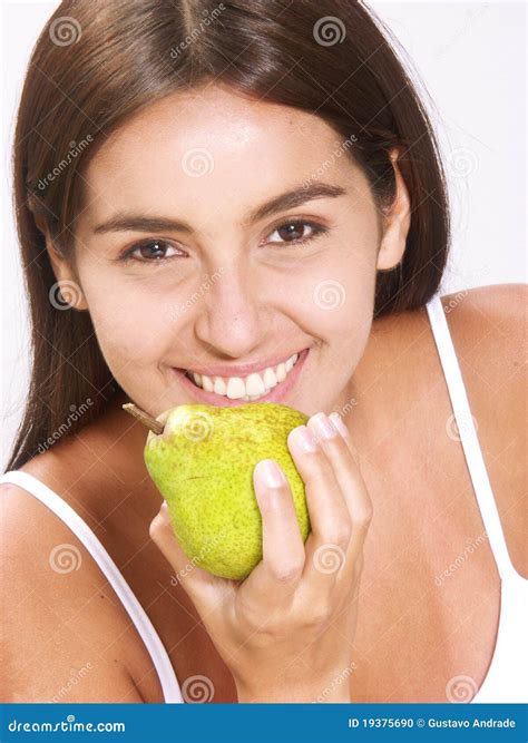 Pear woman. stock photo. Image of harvest, dessert, cute - 19375690