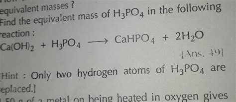 Hydrogen is used to make other chemicals and in oxyhydrogen welding and. Molar Mass Of H3po4 - slidesharefile