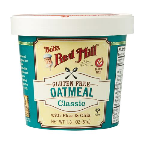 Breads, cakes, cookies, muffins, buns, pies, snacks, rolls BOB'S RED MILL CLASSIC GLUTEN FREE OATMEAL 1.81 OZ