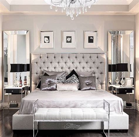 This look creates such a peaceful and relaxing atmosphere. bedroom inspo | Glamorous bedroom decor, Glamourous bedroom, Silver bedroom
