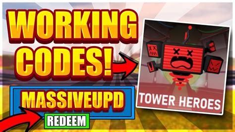 If your answer yes this post is for you. ALL *NEW* OP CODES 🃏MASSIVE UPDATE🃏 Roblox Tower Heroes ...