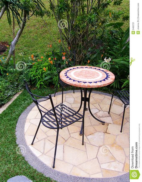 Add small patio furniture to your deck, terrace, balcony or patio to bring increased function and chic decor to spaces with minimal square footage. Outdoor Garden Patio Furniture Stock Image - Image of ...