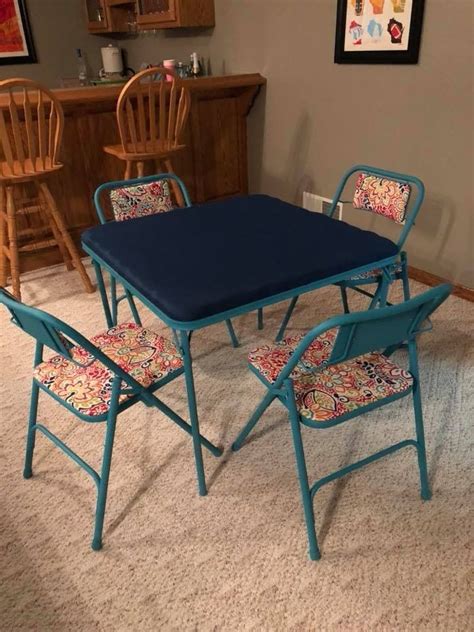 If you have a folding chair that you love, but it's unfortunately not comfortable, why not customize a seat cushion for it? Card table and folding chairs diy | Diy chair, Folding ...