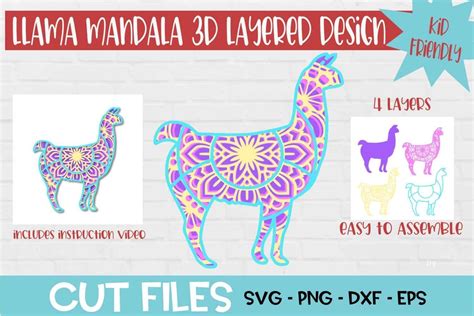 Want to download the cool llama svg clipart file? Llama Mandala 3D Layered SVG Design