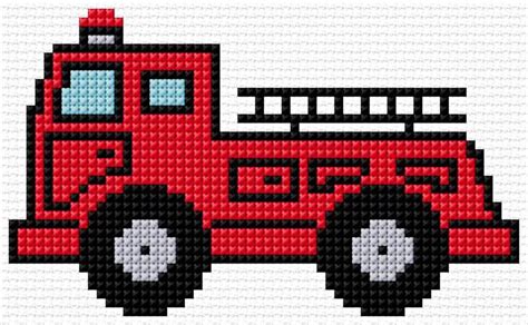 Archive of freely downloadable fonts. Firetruck|54|3701|x-stitch|10 Free Patterns Online