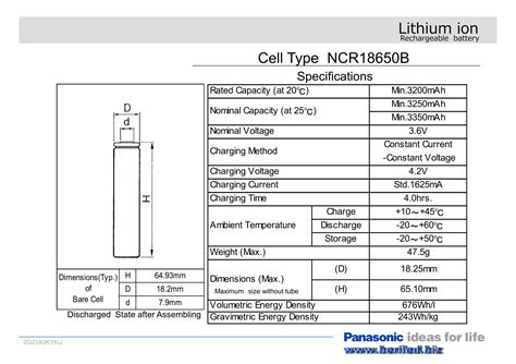 Lithium ion, ncr18650b datasheet, ncr18650b circuit, ncr18650b data sheet : Аккумулятор Panasonic NCR18650B Li-Ion 3400 мАч - $ 4.00