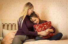 mom crying daughter tween bed mother teen problem stock question teenage similar bedroom